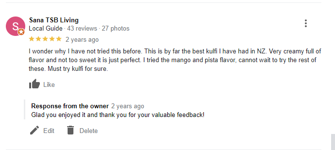 Handmade Kulfi In New Zealand Google My Business Review 4